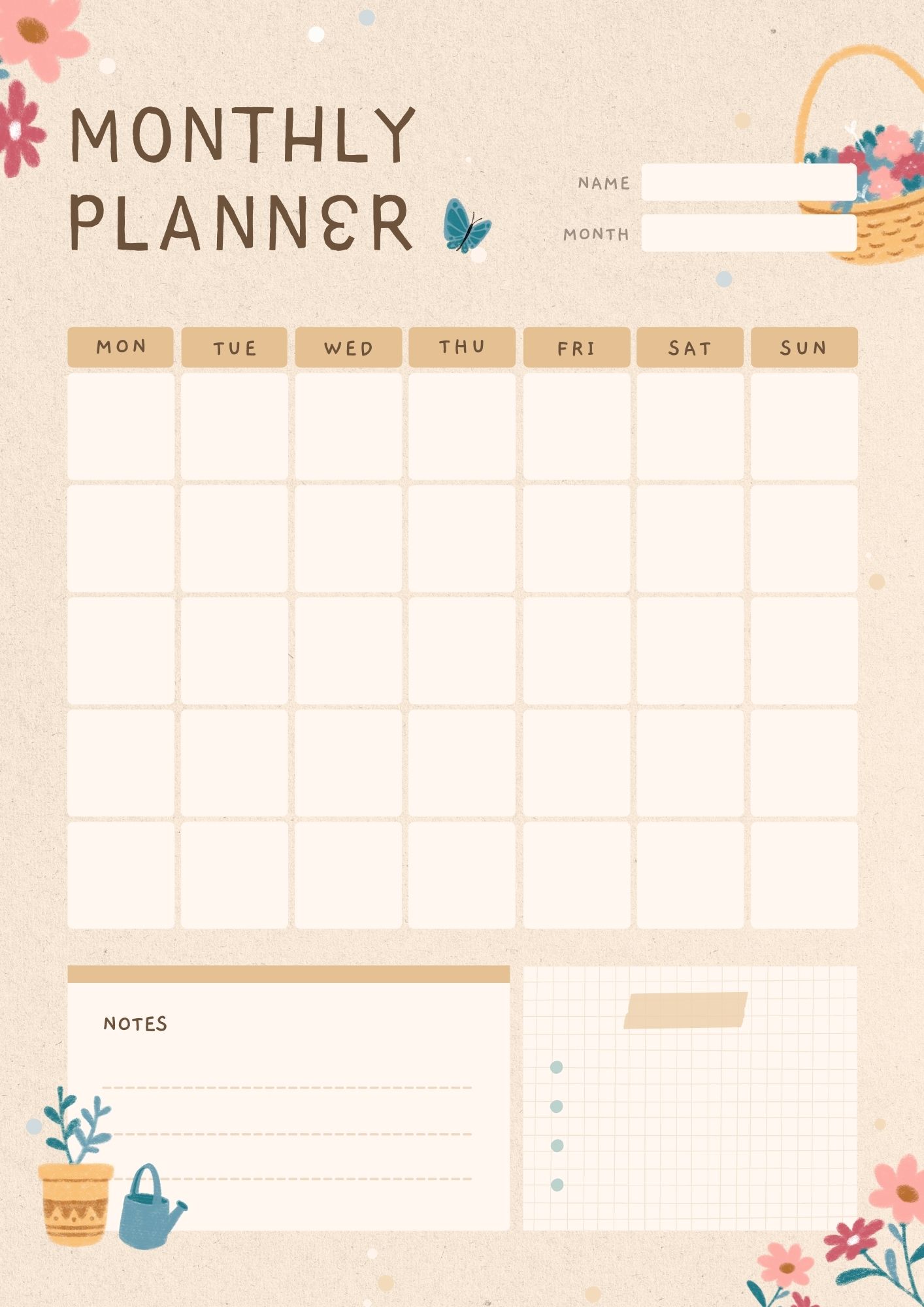 Planner miesięczny